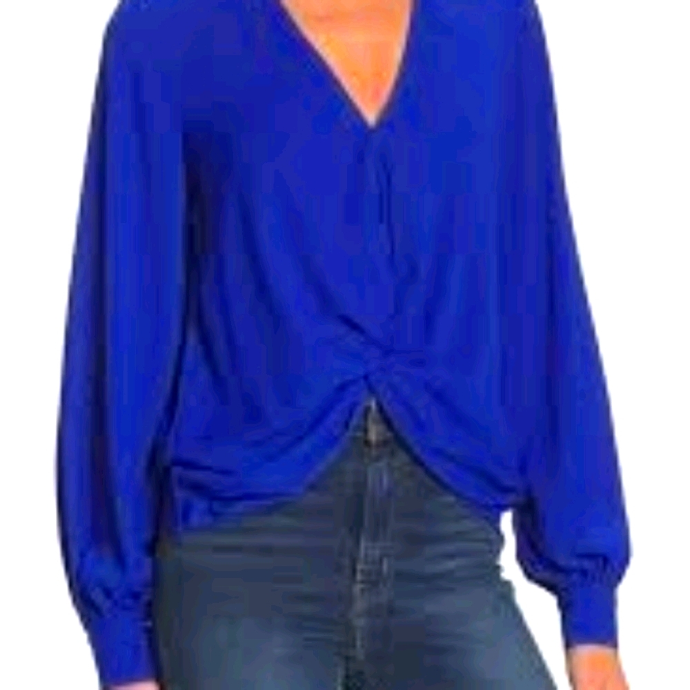DO+BE south moon under blouse. Cobalt blue